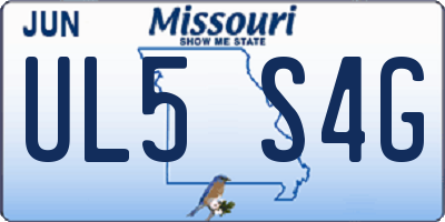 MO license plate UL5S4G