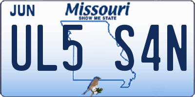 MO license plate UL5S4N