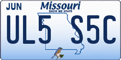 MO license plate UL5S5C