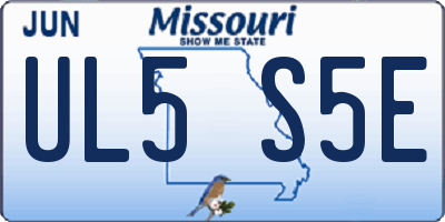 MO license plate UL5S5E