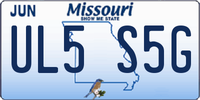 MO license plate UL5S5G