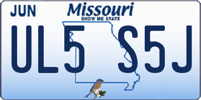 MO license plate UL5S5J