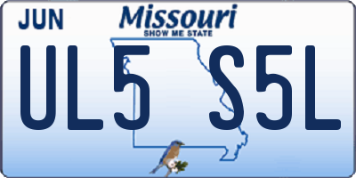MO license plate UL5S5L