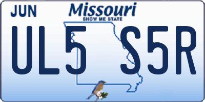 MO license plate UL5S5R