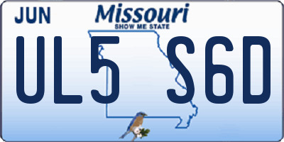 MO license plate UL5S6D