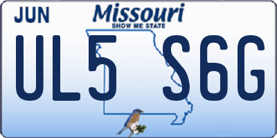MO license plate UL5S6G