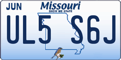MO license plate UL5S6J