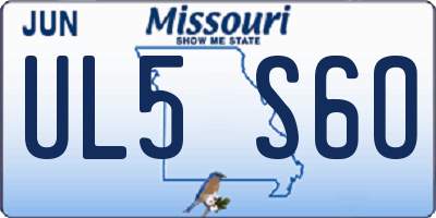 MO license plate UL5S6O