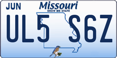 MO license plate UL5S6Z