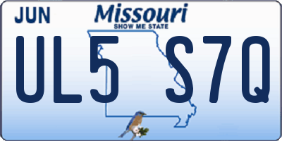 MO license plate UL5S7Q