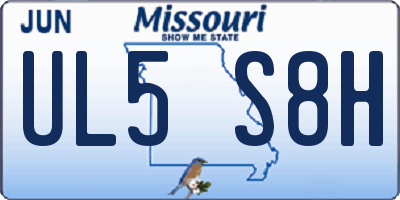 MO license plate UL5S8H