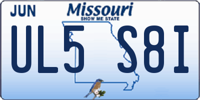 MO license plate UL5S8I