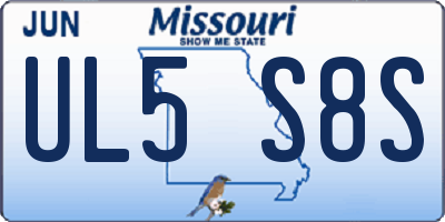 MO license plate UL5S8S