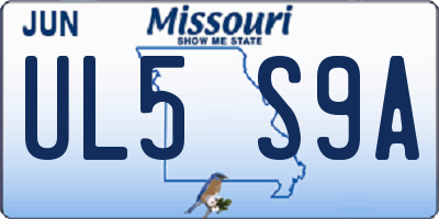 MO license plate UL5S9A