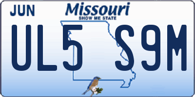 MO license plate UL5S9M