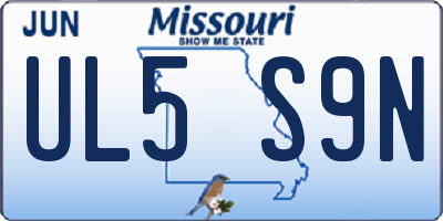 MO license plate UL5S9N