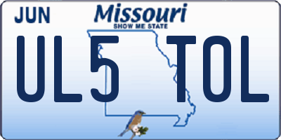 MO license plate UL5T0L