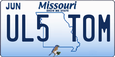 MO license plate UL5T0M