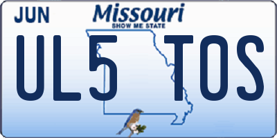 MO license plate UL5T0S