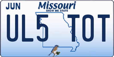 MO license plate UL5T0T