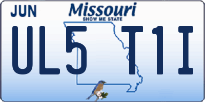 MO license plate UL5T1I