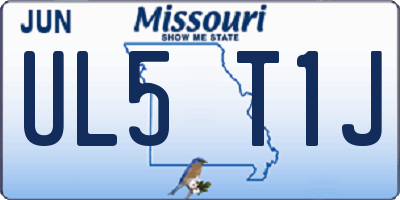MO license plate UL5T1J
