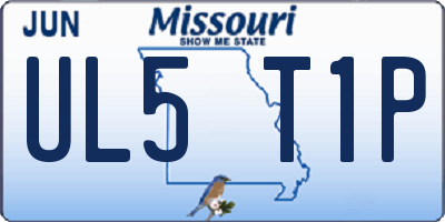MO license plate UL5T1P
