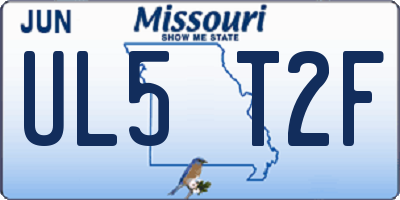 MO license plate UL5T2F