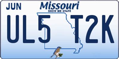 MO license plate UL5T2K
