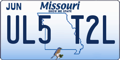 MO license plate UL5T2L