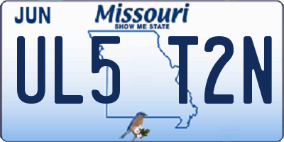 MO license plate UL5T2N