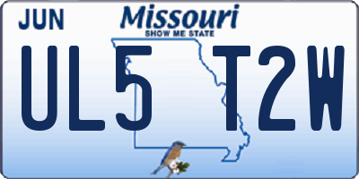 MO license plate UL5T2W