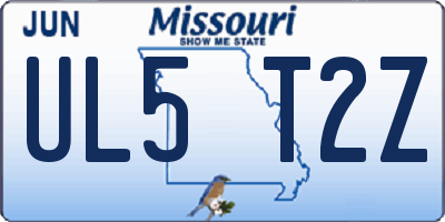 MO license plate UL5T2Z