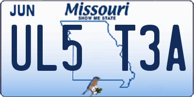 MO license plate UL5T3A