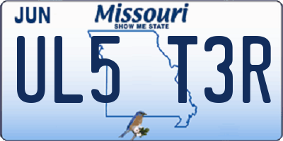 MO license plate UL5T3R