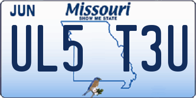 MO license plate UL5T3U