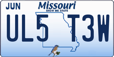 MO license plate UL5T3W