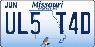 MO license plate UL5T4D
