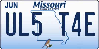MO license plate UL5T4E