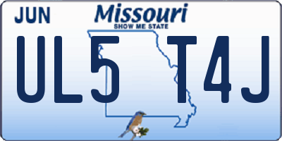MO license plate UL5T4J