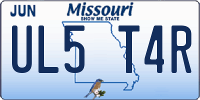 MO license plate UL5T4R