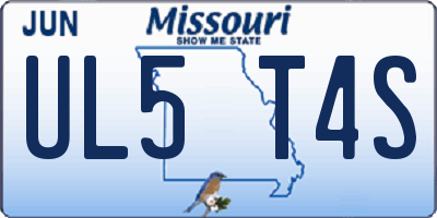 MO license plate UL5T4S