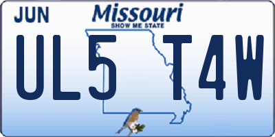 MO license plate UL5T4W