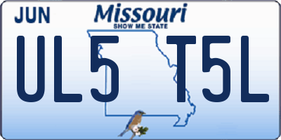 MO license plate UL5T5L