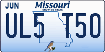 MO license plate UL5T5O