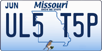 MO license plate UL5T5P