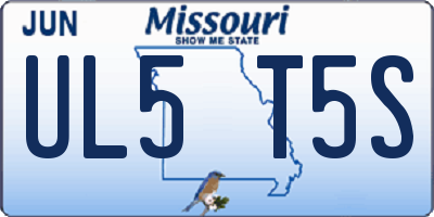 MO license plate UL5T5S