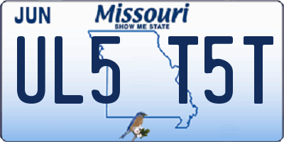 MO license plate UL5T5T