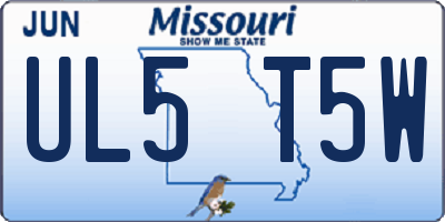 MO license plate UL5T5W