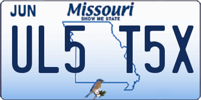 MO license plate UL5T5X